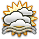 Partly cloudy Light fog